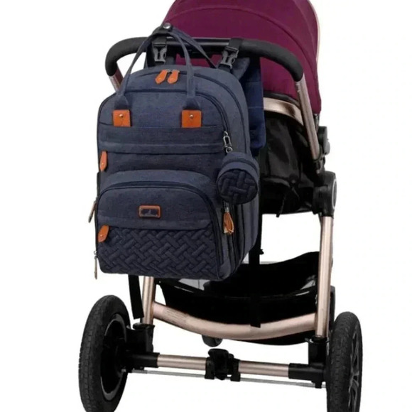 Best Diaper Backpack for Parents on the Go Navy Blue BabbleRoo Original - Picture 2 of 11